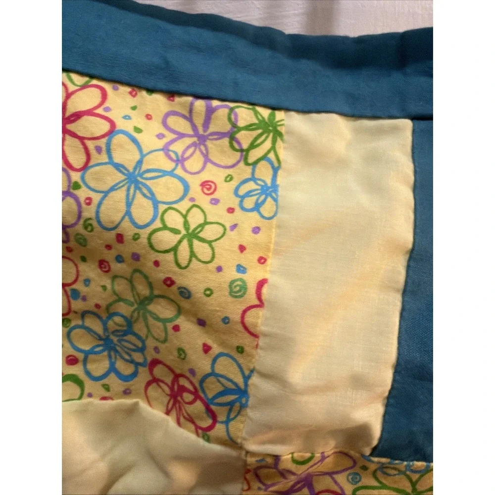 Handmade Lap Or Baby Blanket Quilt Beautiful‎ Bright Colors